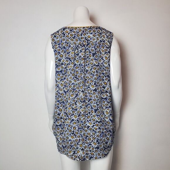 ModCloth Navy Blue Daisy Tank Blouse - Picture 3 of 8